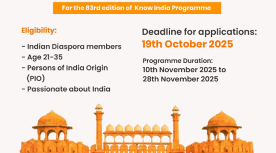 Applications Open for 83rd Know India Programme (KIP) 2025 for NRIs and PIOs