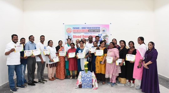 BDK Kuwait Chapter & Prayanam Organize Blood Donation Camp in Al Adan
